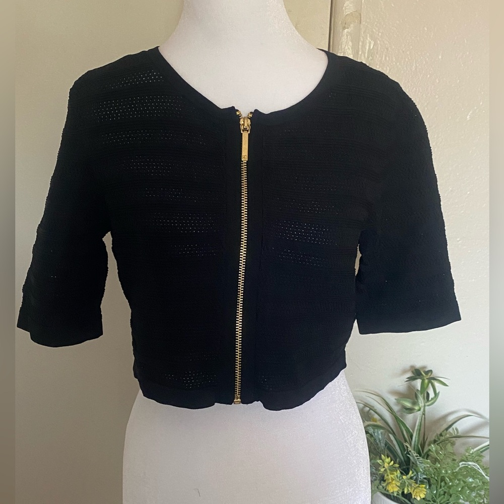 Ralph Lauren Black‎ Crop Top with Gold Zipper